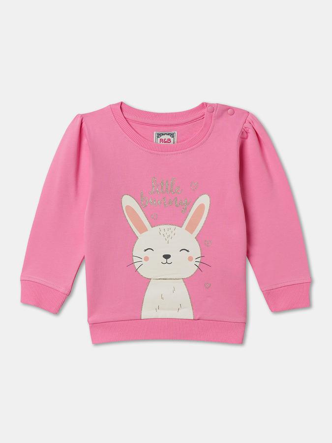 Full Sleeve Graphic Print Baby Girls Sweatshirt 