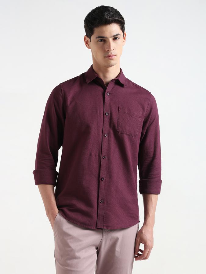 Men Textured Regular Fit Shirt with Patch Pocket image number 1