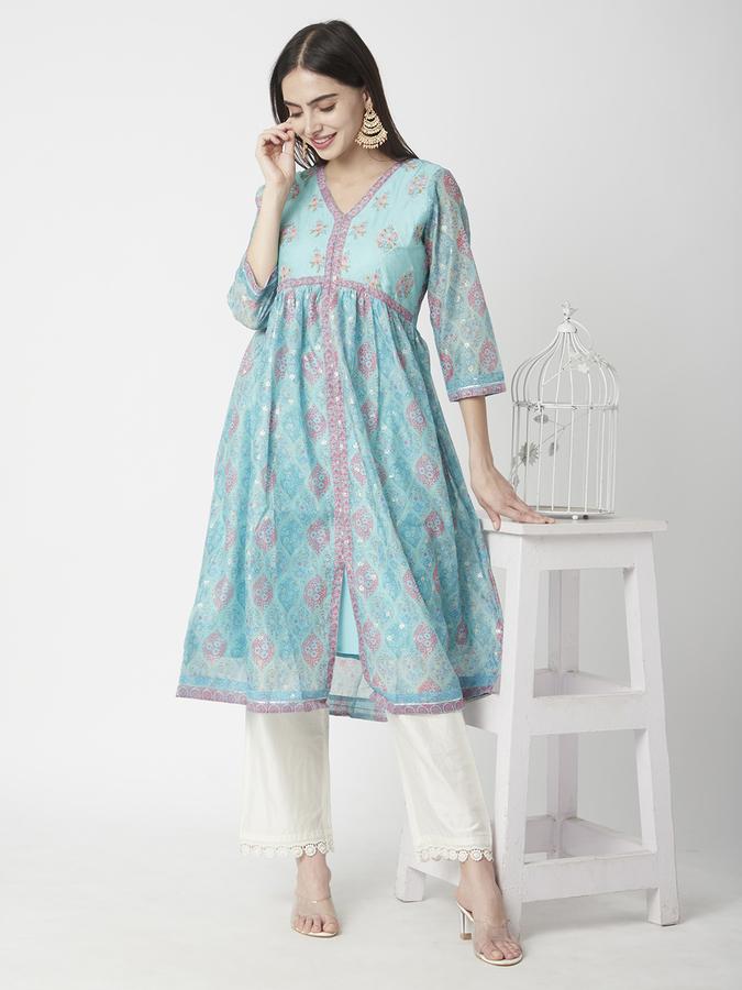 Women Floral Print A-line Kurta  image number 1