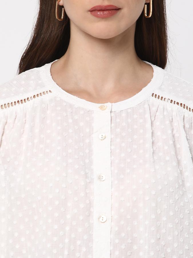 Women Swiss-Dot Relaxed Fit Top image number 3