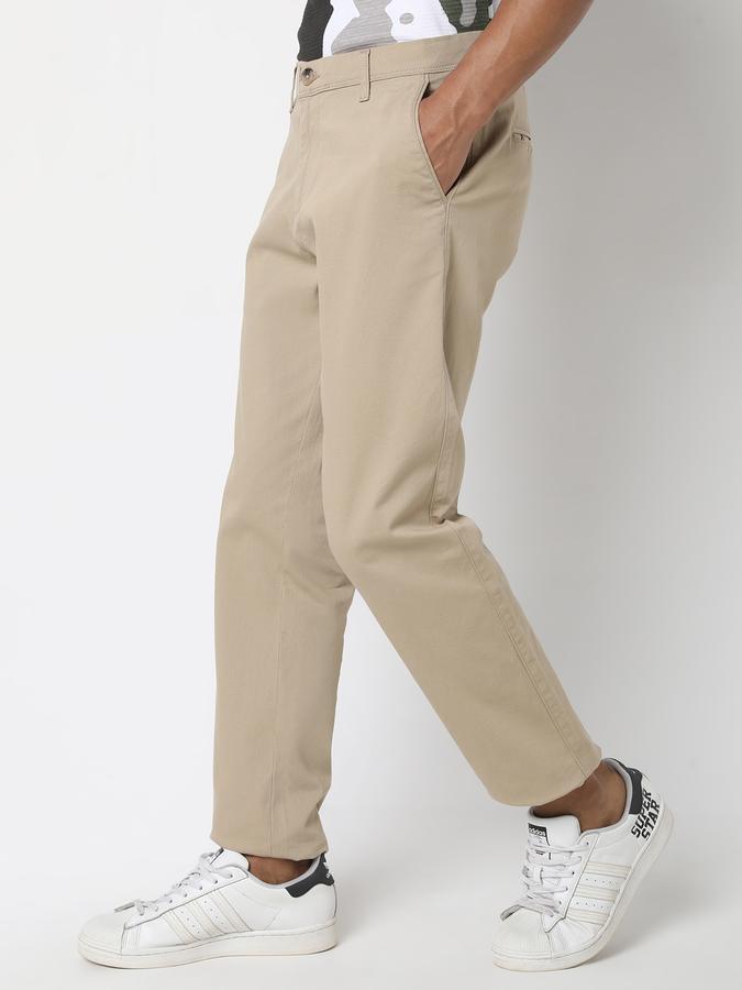 Men Solid  Casual Trouser image number 2