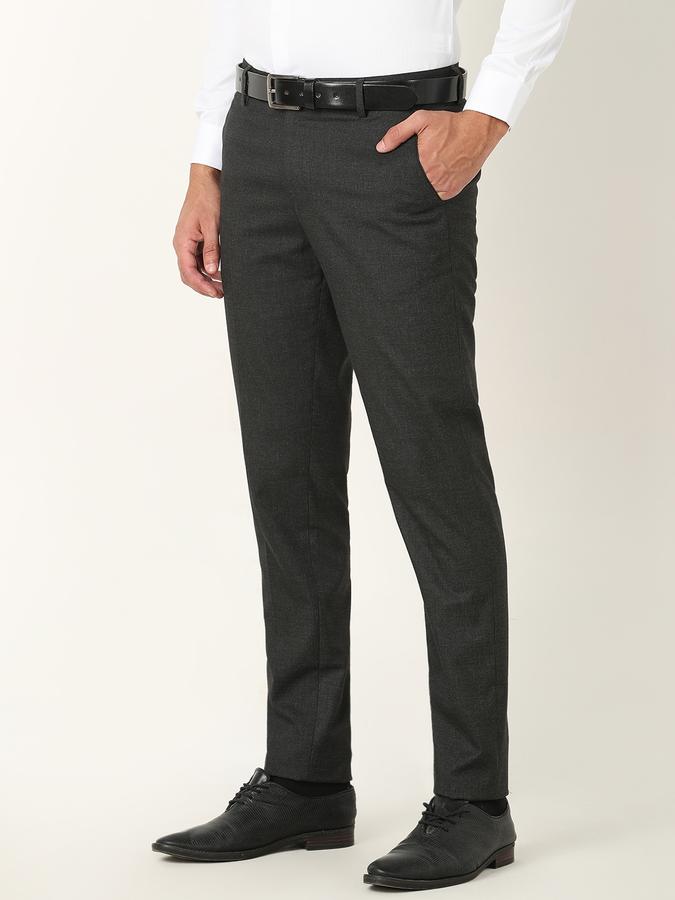 Men Slim Fit Flat-Front Trousers image number 1