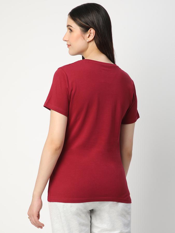 Solid Women Round Neck T-Shirt image number 2