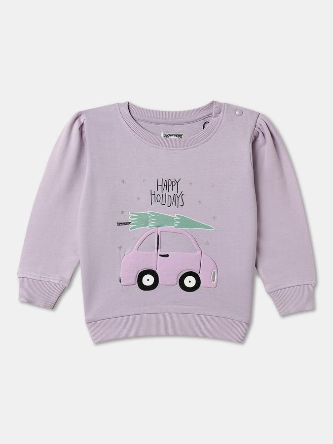 Full Sleeve Graphic Print Baby Girls Sweatshirt 