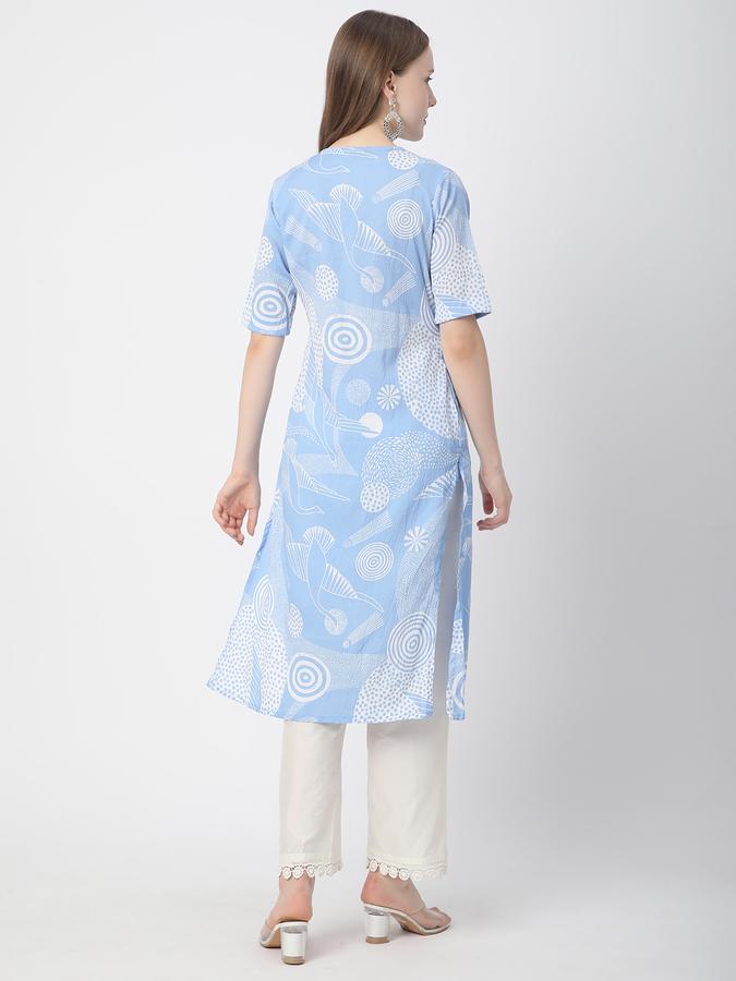 Women Printed Straight Kurta  image number 2