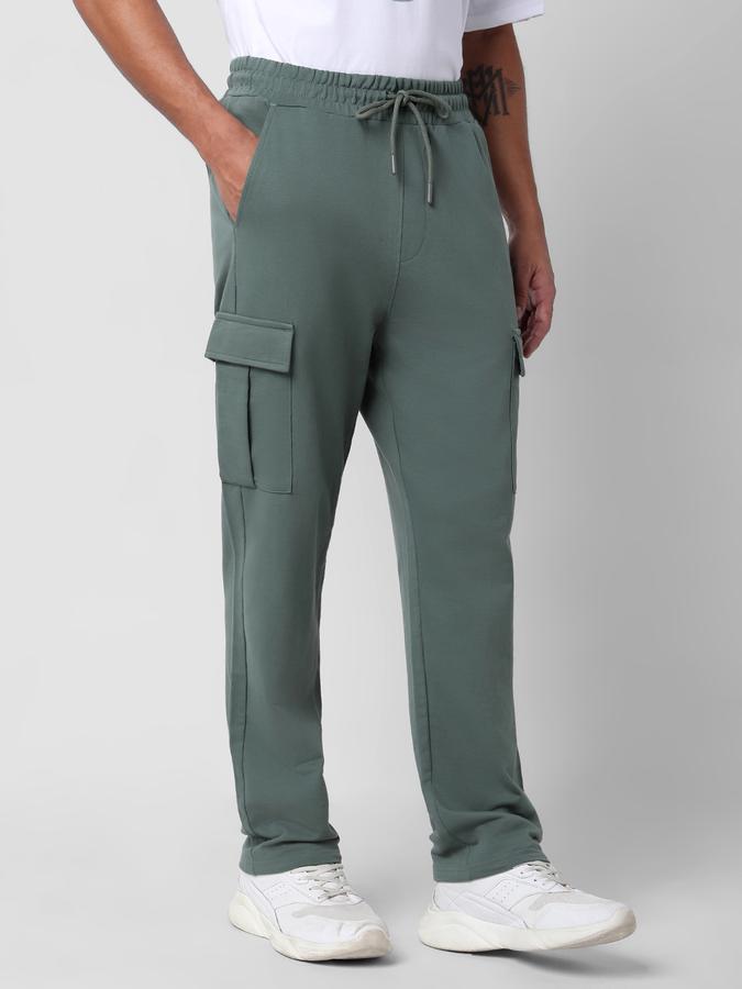 Men Straight Fit Flat-Front Pants image number 2