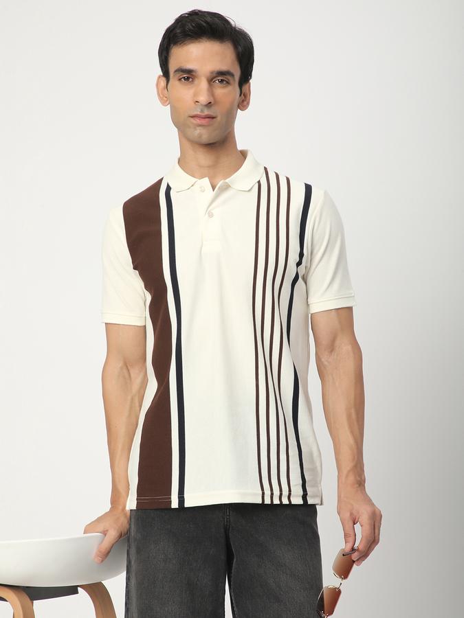 Striped Men Polo Neck T-Shirt image number 0