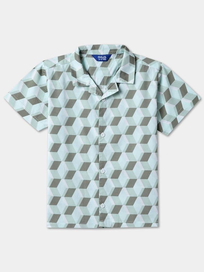 Boys Geometric Print Casual Shirt