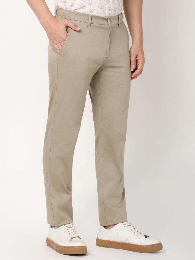 Men Slim Fit Flat-Front Trousers image number 1