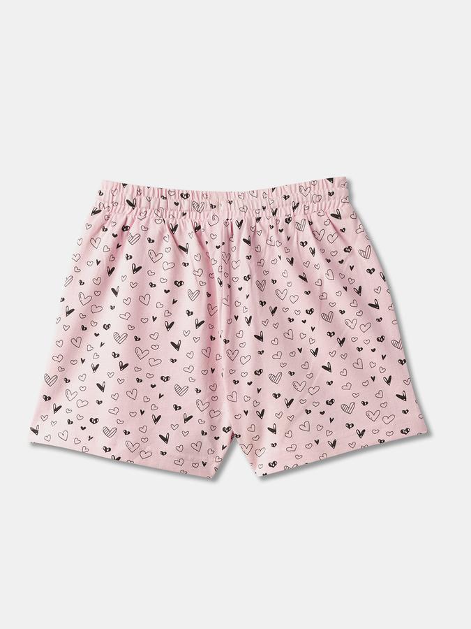 Girls Heart Print Regular Fit Shorts image number 1