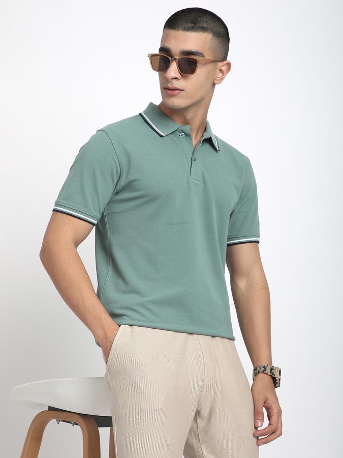 Solid Men Polo Neck T-Shirt