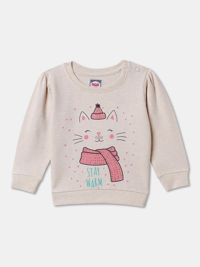 Full Sleeve Printed Baby Girls Sweatshirt 