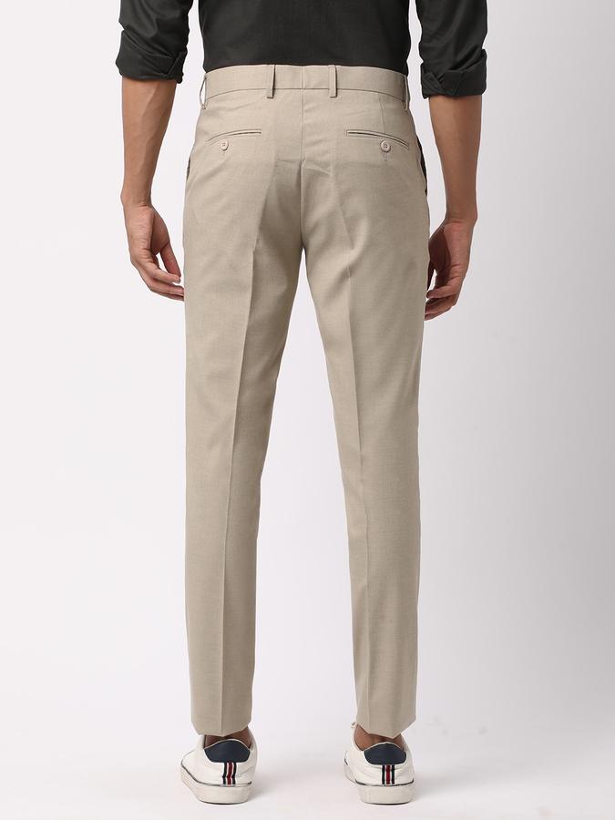 Men Flat-Front Slim Fit Trousers image number 2