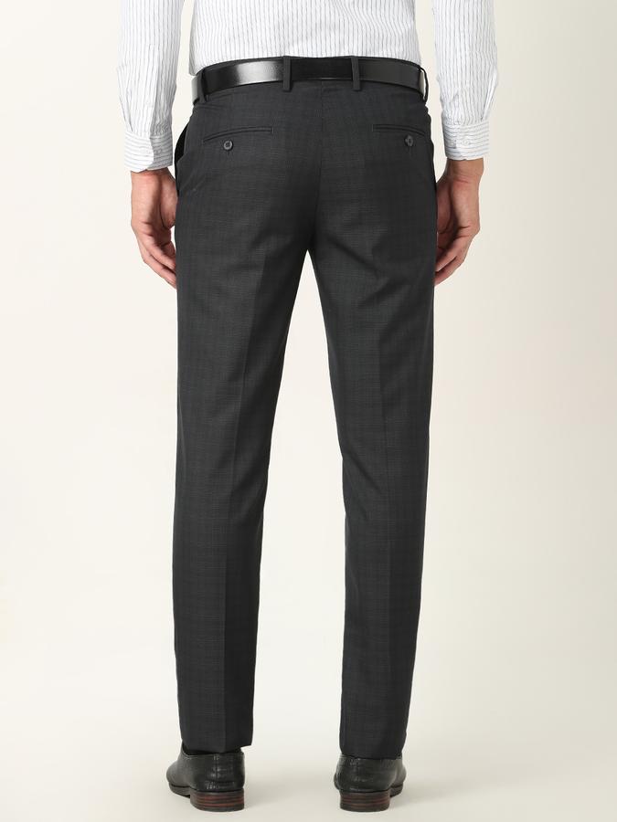 Men Slim Fit Flat-Front Trousers image number 3