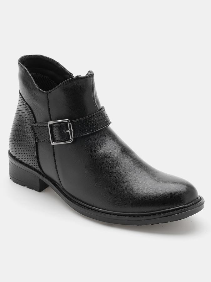 Women Solid Ankle-Length Boots image number 2