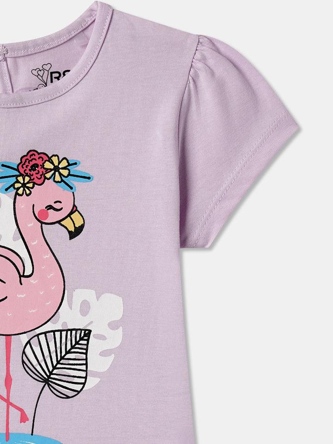 Baby Girls Graphic Print Pure Cotton Regular T Shirt image number 2