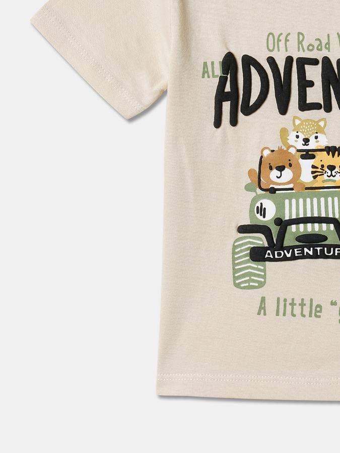 Baby Boys Graphic Print Pure Cotton Regular T Shirt image number 3