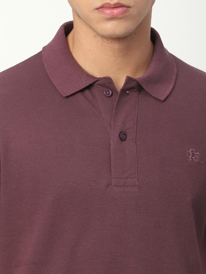 Solid Men Polo Neck T-Shirt image number 3