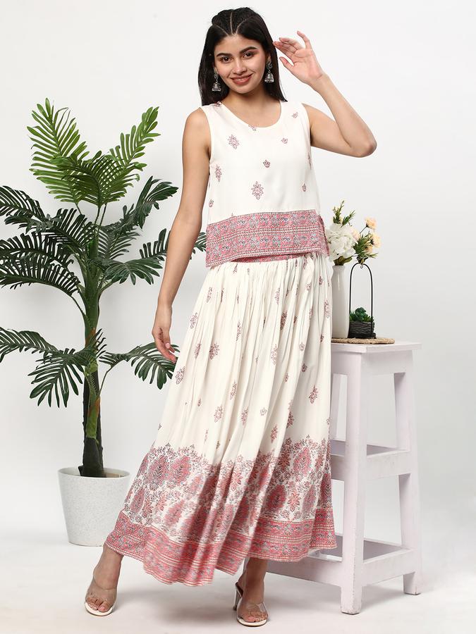 Women Floral Print Flared Skirt image number 1