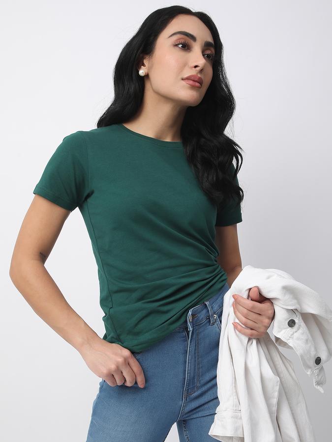 Solid Women Round Neck T-Shirt