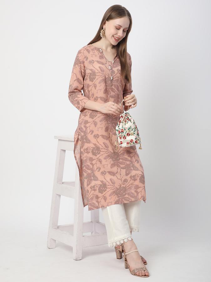 Women Printed Straight Kurta  image number 1