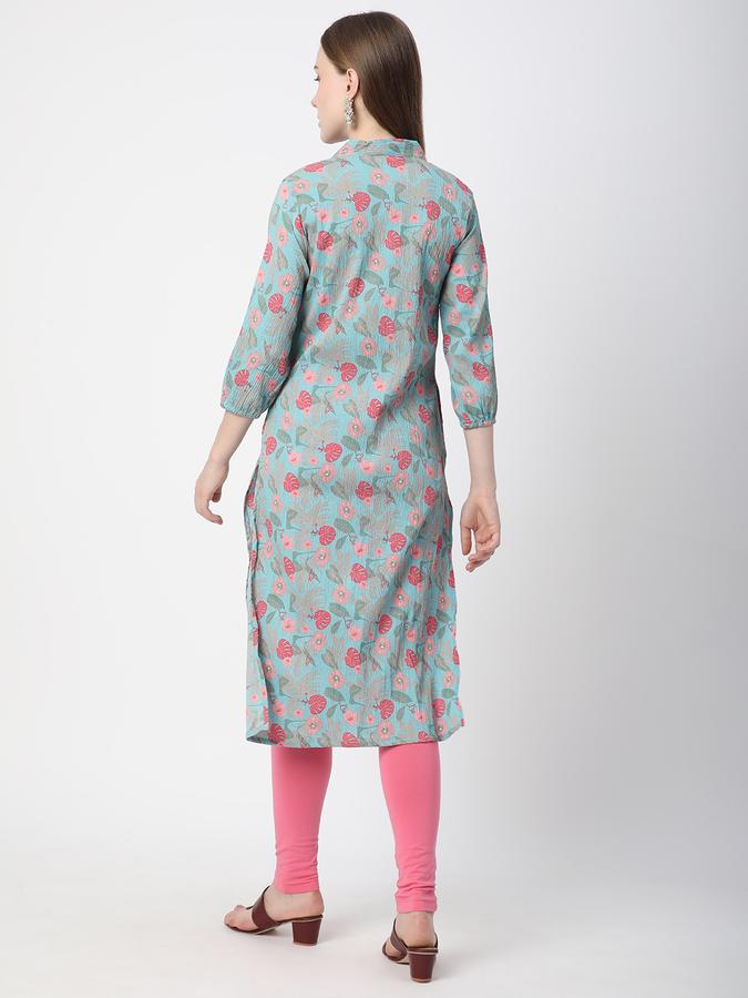 Women Printed Straight Kurta  image number 2