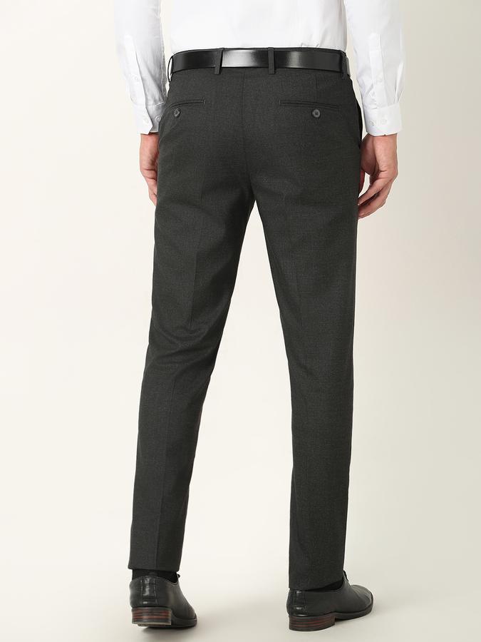 Men Slim Fit Flat-Front Trousers image number 3